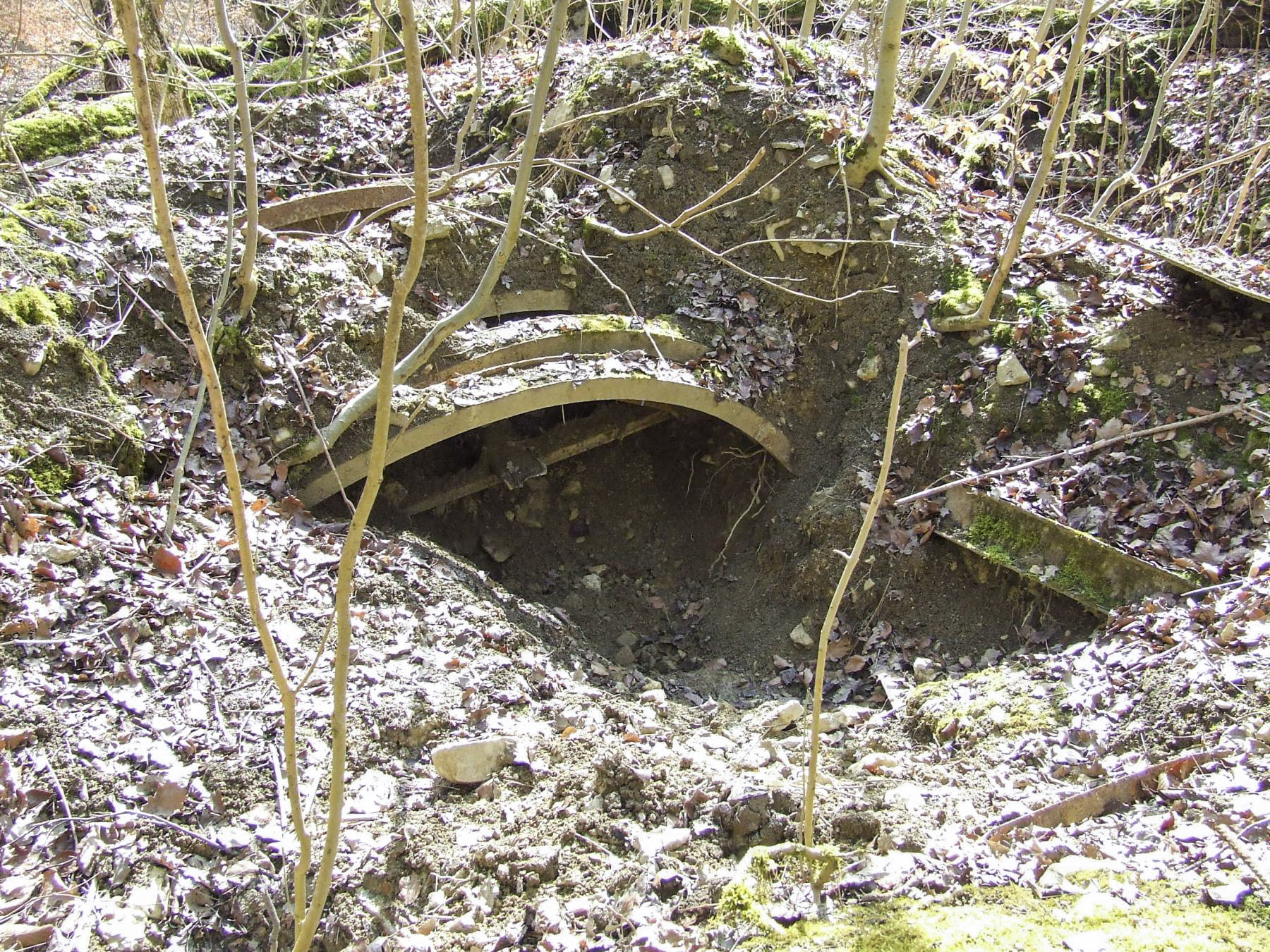 Ligne Maginot - BOIS DE LAUDREFANG SUD - C77 - (Casemate d'infanterie - Simple) - Les restes d'un abri en tôle métro près de la casemate
 - STENGER Mathieu