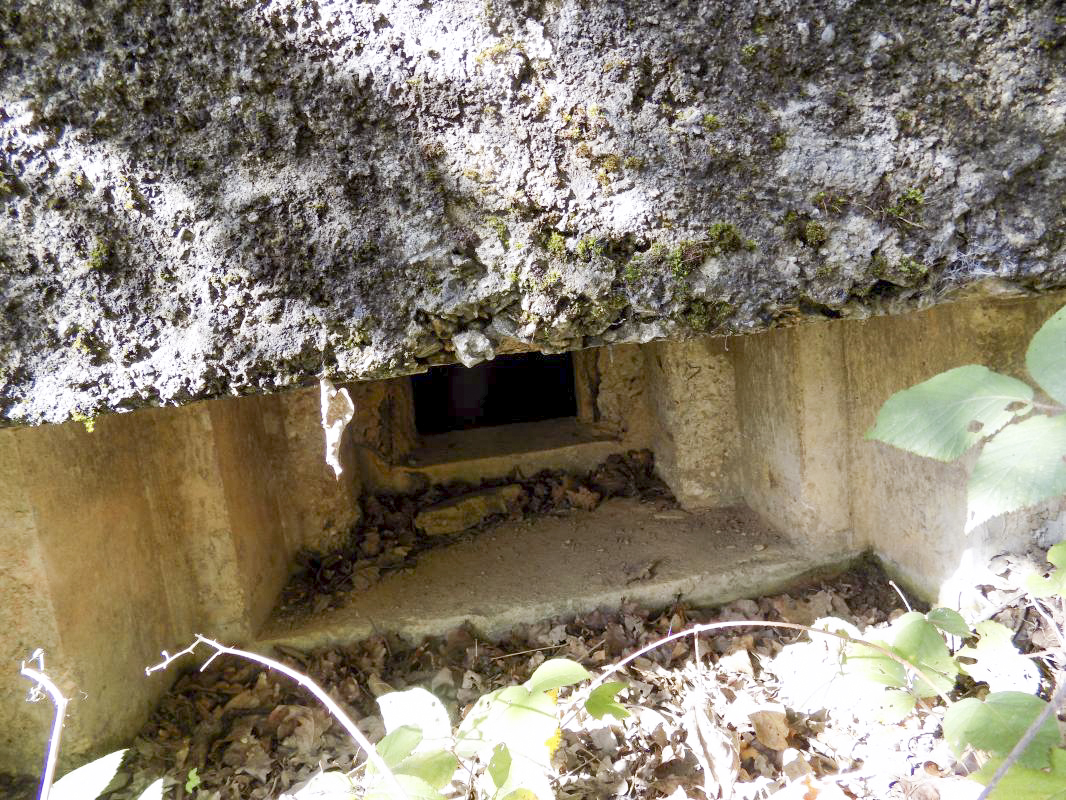 Ligne Maginot - BB29-C - SNCF - (Blockhaus pour arme infanterie) - Face frontale, créneau Hotchkiss gauche - R Tucker