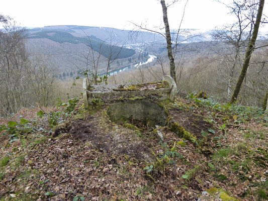 Ligne Maginot - BB53-C - BOIS DE ROMA OUEST - (Cuve pour arme d'infanterie) - Noter la vue magnifique vers Monthermé et les boucles de la Meuse. - AALMA - www.lignemaginot.com