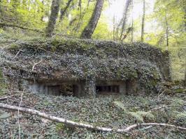 Ligne Maginot - 28A - RIMONNEAU - (Blockhaus pour canon) - Face frontale, créneaux AC et Hotchkiss