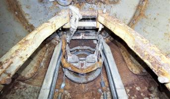 Ligne Maginot - EINSELING - A36 - (Ouvrage d'infanterie) - Cloche JM modifié AM
Rotule d'embrasure et support de l'AM
