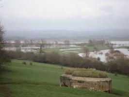Ligne Maginot - 2C - LA CABRETTE - (Blockhaus pour canon) - Vue vers nord-est avec les inondations en janvier 2007