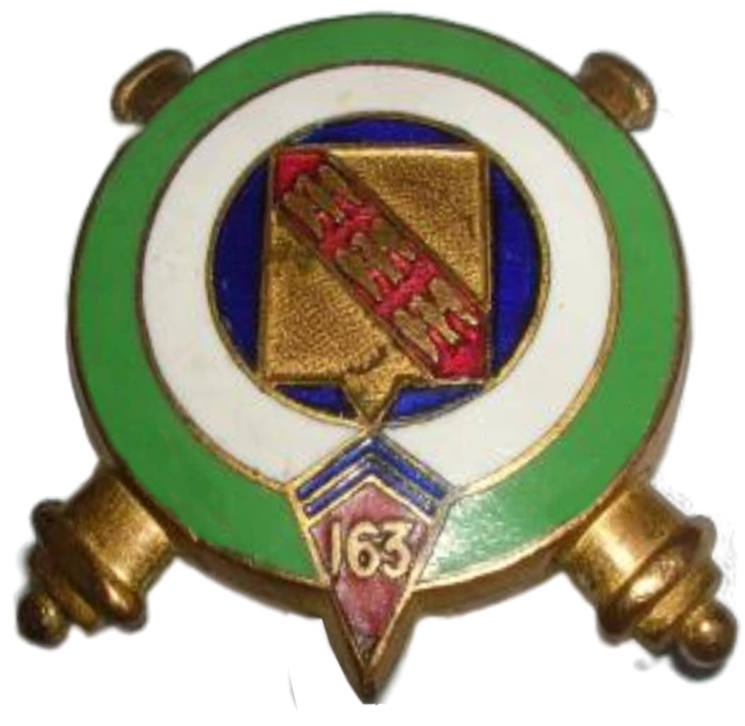 Ligne Maginot - 163° Régiment d'Artillerie de Position (163° RAP) - Premier insigne du 163° RAP