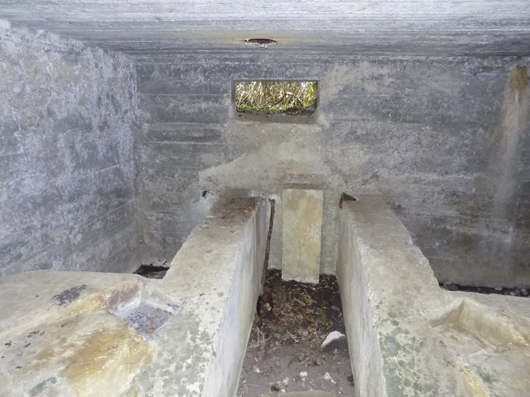 Ligne Maginot - 24A - BOIS DE FLIZE EST - (Blockhaus pour canon) - Face frontale, créneau AC.
Le créneau est déplacé à gauche de l'axe du canon AC. - R Tucker