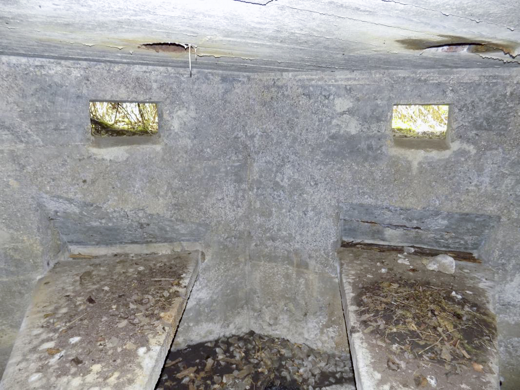 Ligne Maginot - 24A - BOIS DE FLIZE EST - (Blockhaus pour canon) - Les créneaux Hotchkiss de faces frontale et frontale/droite. - R Tucker