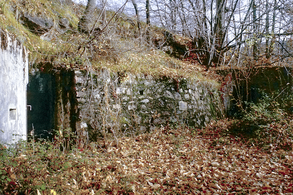 Ligne Maginot - PLANET - (Ouvrage d'infanterie) - Les deux blocs d'entrée et le mur de soutenement les reliant - LOVINY Alain
