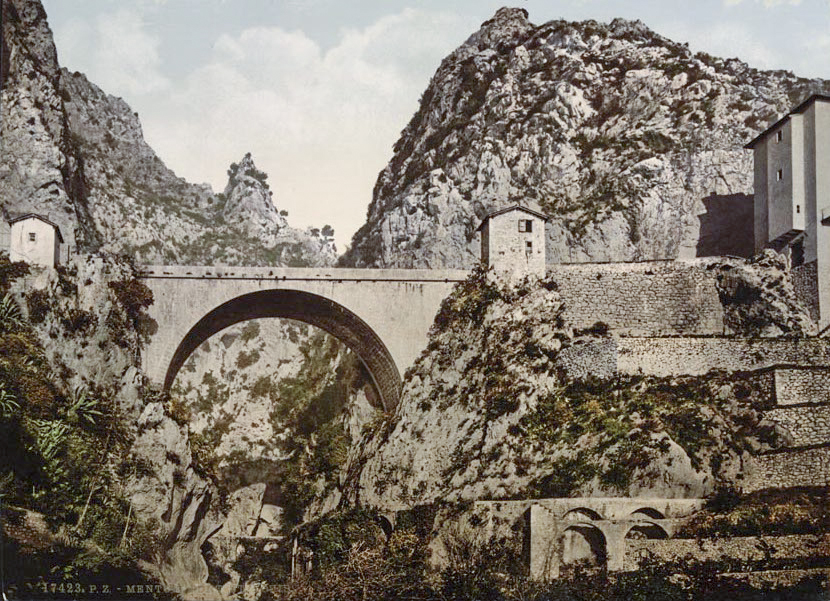 Ligne Maginot - PONT SAINT LOUIS (BARRAGE RAPIDE) - (Blockhaus pour canon) - Carte postale de la frontière
Le pont saint Louis et la frontière  vue du d’en bas (pont saint Ludovic) - Inconnu