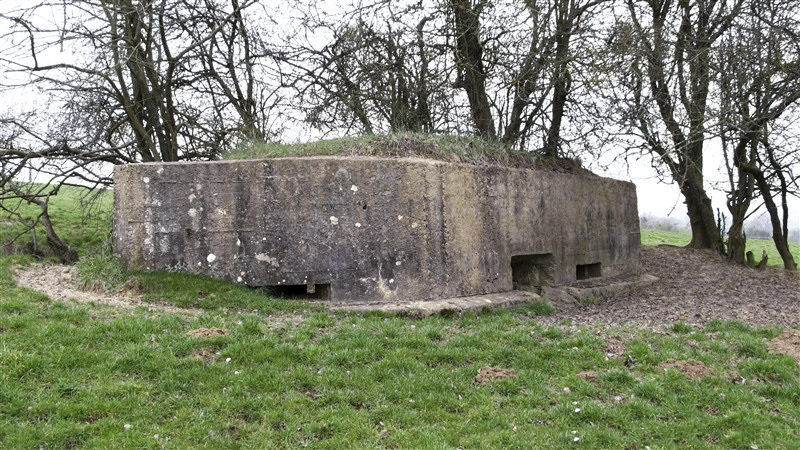 Ligne Maginot - BB79-A - LA GROSSE BORNE - (Blockhaus pour canon) - De droite à gauche, créneaux pour mitrailleuse, canon AC et FM. - François MATHOT