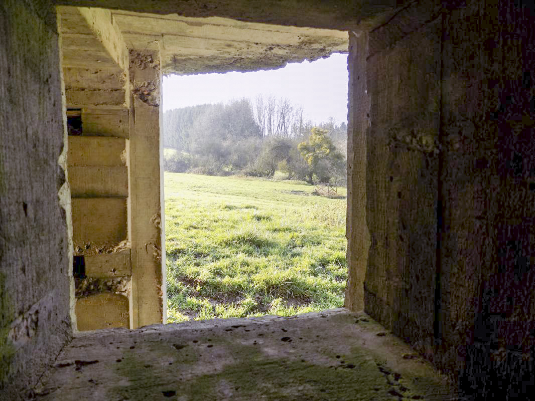 Ligne Maginot - A94 - BRUNCENT - (Blockhaus lourd type STG / STG-FCR - Simple) - Vue du créneau FM vers le sud - R Tucker