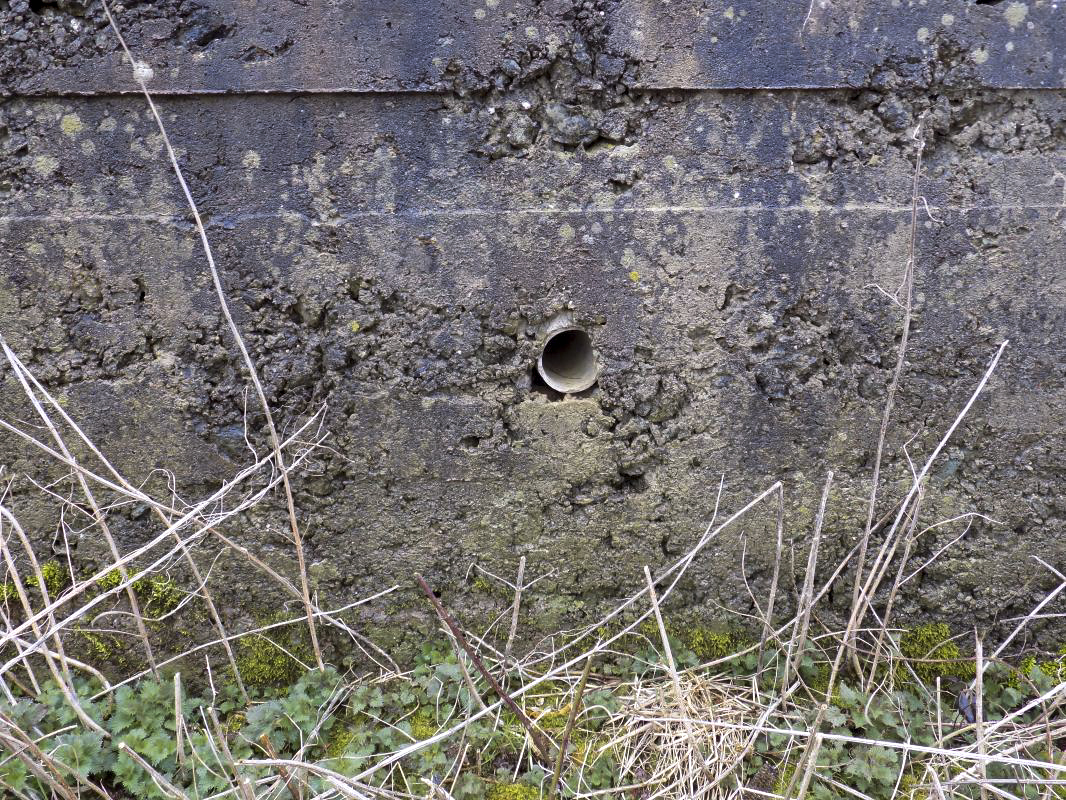Ligne Maginot - 32B - RUISSEAU DE REVIGNY EST - (Blockhaus pour arme infanterie) - Face gauche détail; pour grenade ou cables? - R Tucker