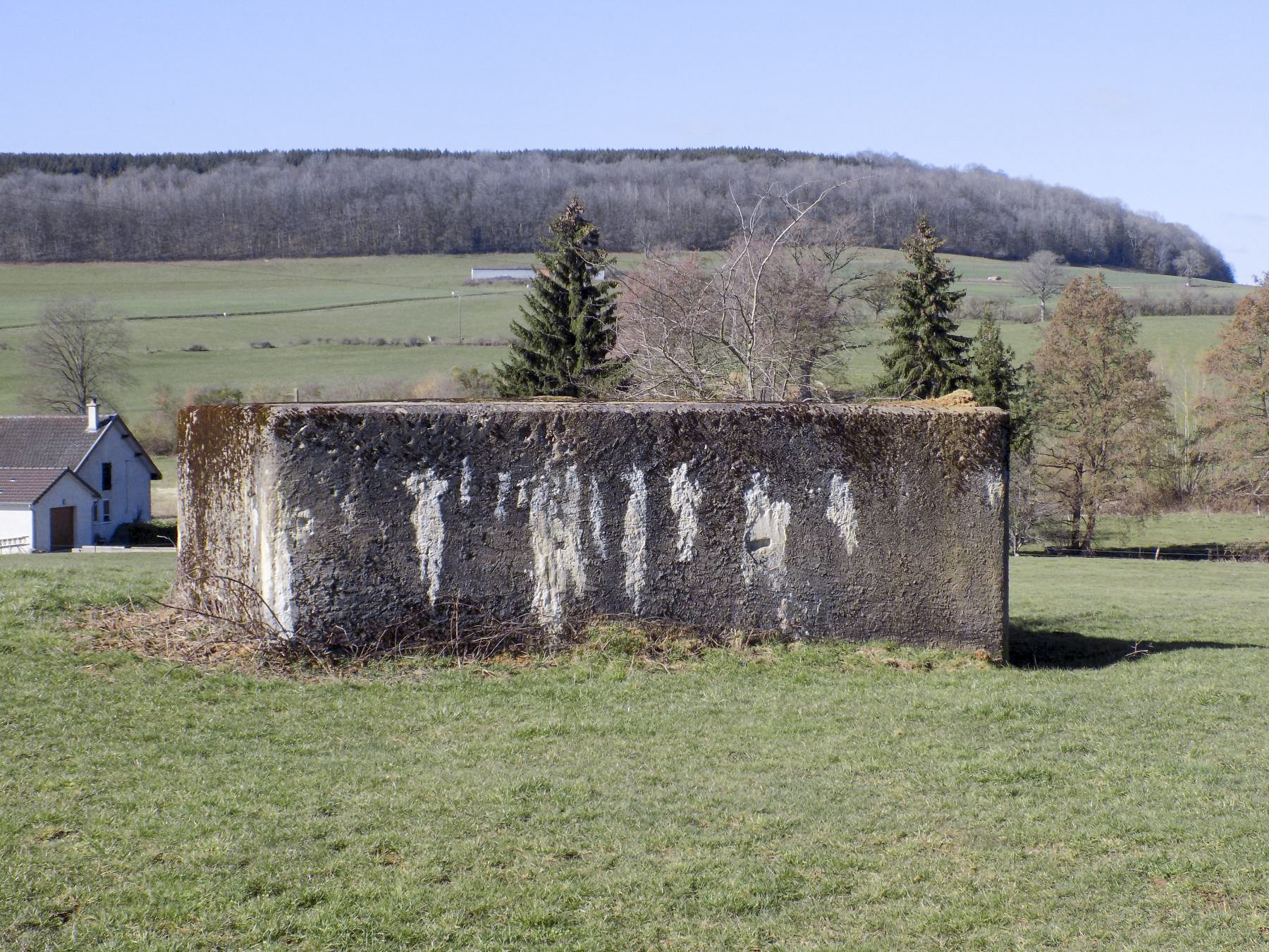 Ligne Maginot - MALANDRY - (Blockhaus pour canon) - Face droite, avec 15A - La Vignette Sud à droite sur la colline - Richard Tucker