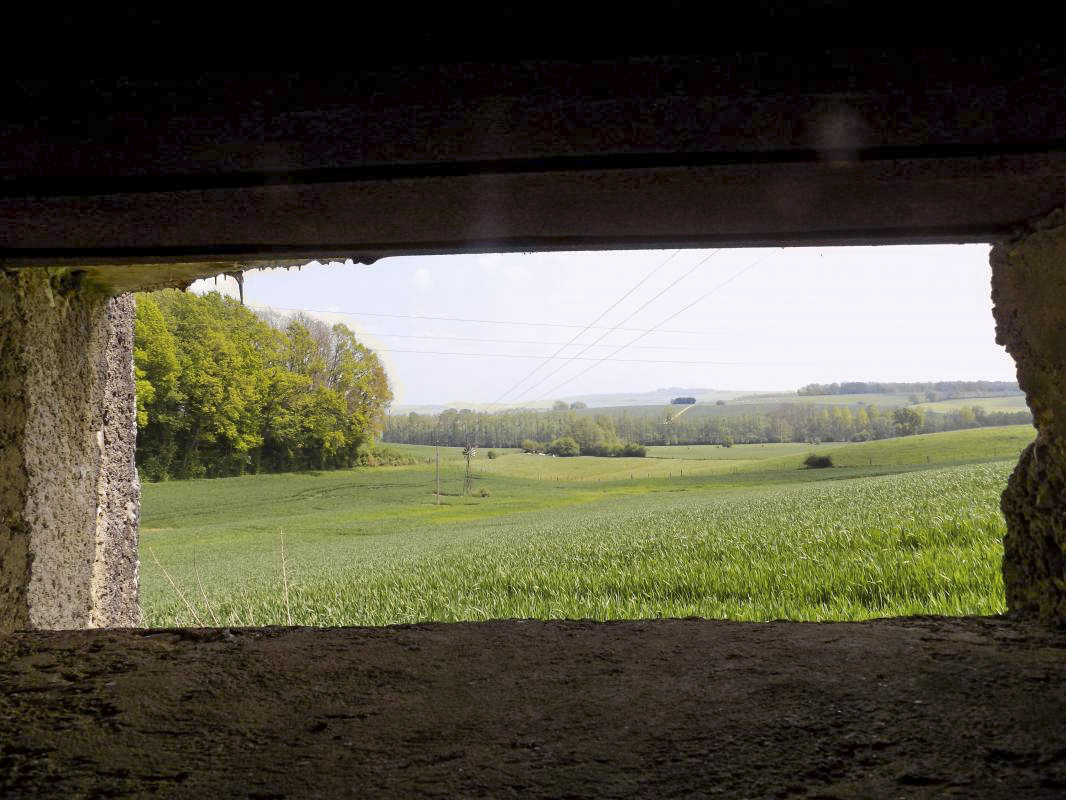 Ligne Maginot - A105 - SAILLY - (Blockhaus lourd type STG / STG-FCR - Simple) - Vue du créneau AC vers La Ferté - R Tucker