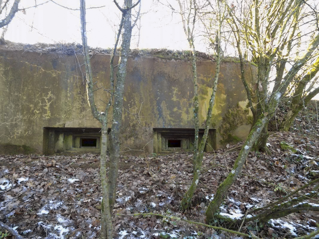 Ligne Maginot - 73BIS - LE CHENE - (Blockhaus pour arme infanterie) - Face frontale, créneaux centrale et gauche - R Tucker