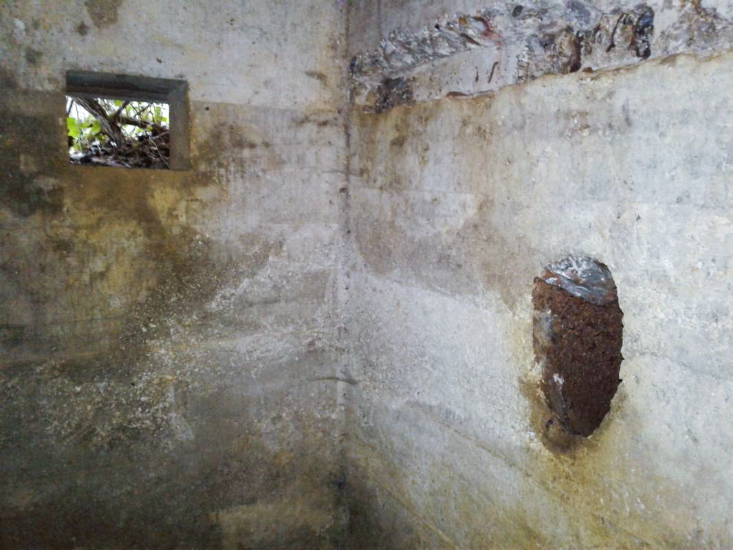 Ligne Maginot - 6B - LES NASSES EST - (Blockhaus pour arme infanterie) - Créneau de droite (pour FM) et l'une des deux goulottes. - Fabrice THOMASSIN