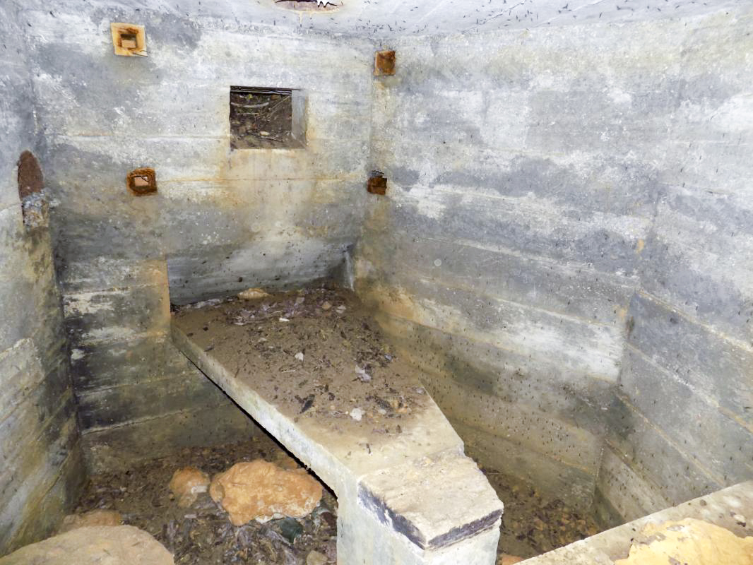 Ligne Maginot - 10B - CHAMP FONTAINE - (Blockhaus pour arme infanterie) - Face gauche, créneau Hotchkiss - R Tucker
