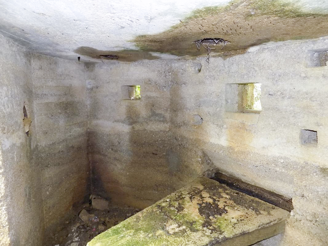 Ligne Maginot - 10C - CHATEAU D'AUTRECOURT - (Blockhaus pour arme infanterie) - Créneaux gauche, FM/Obs et centrale, Hotchkiss - R Tucker