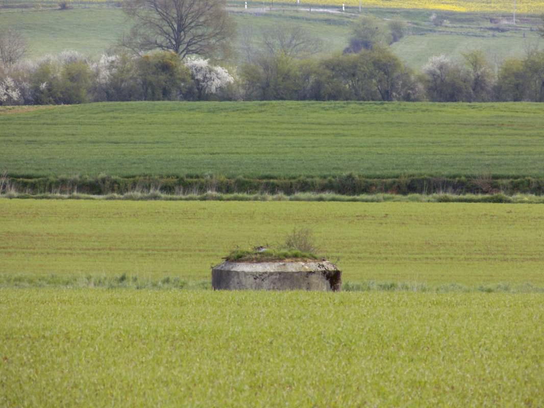 Ligne Maginot - 14C - FOND D'YVAUX OUEST - (Blockhaus pour arme infanterie) - Vue du créneau Hotchkiss droite vers le nord-est, 15-C - R Tucker