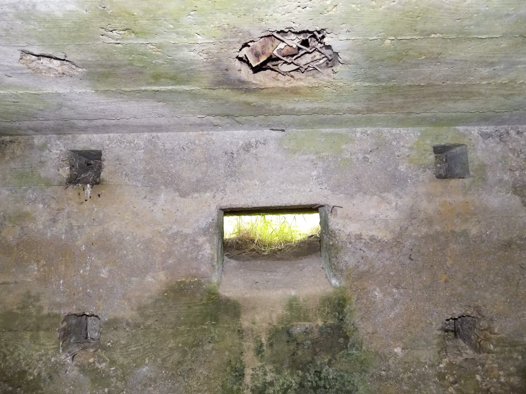 Ligne Maginot - 28 - FOND DE TURGEON - (Blockhaus pour arme infanterie) - Face frontale, créneau Hotchkiss - R Tucker