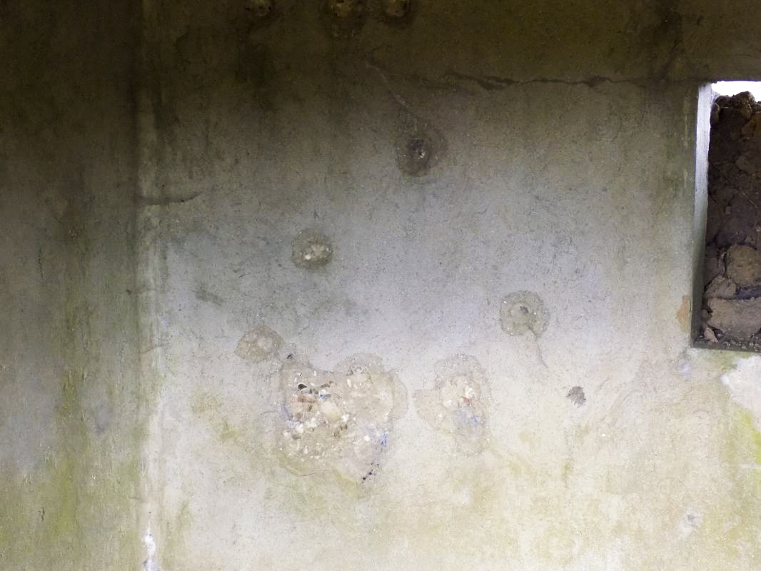 Ligne Maginot - LE BOCHET - (Blockhaus pour canon) - Face frontale, détails des impacts de balles - R Tucker