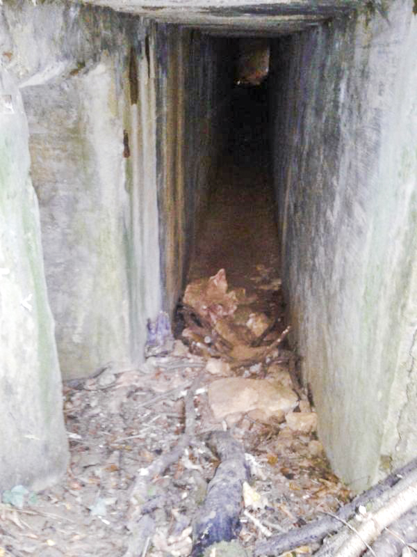 Ligne Maginot - CERNAY - (Central téléphonique d'observation) - Entrée Nord.
Le passage à gauche donne accès aux quatre pièces composant le Central d'Observation. - Fabrice THOMASSIN