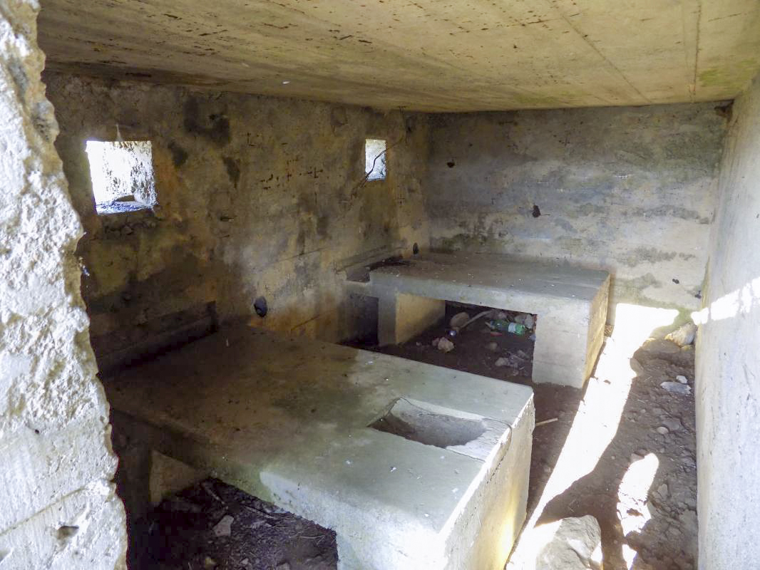 Ligne Maginot - 82 - BOIS DORVILLE EST - (Blockhaus pour arme infanterie) - Les deux supports de trépied de mitrailleuse, et les créneaux. - R Tucker