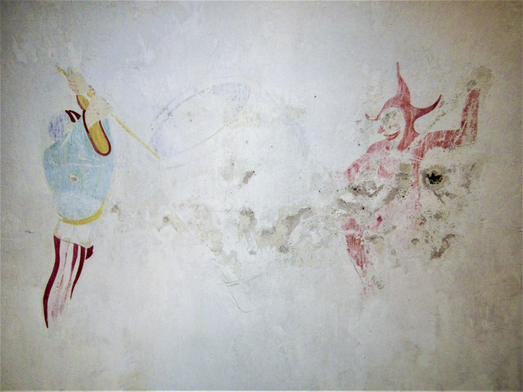 Ligne Maginot - FORT DUCROT - (PC de Secteur) - Fresque en cours de restauration
Elle représente les progrès de l'artillerie, ici une bombarde - G. Fuchs