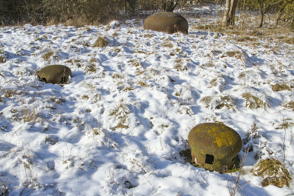 Ligne Maginot - MOLVANGE - A9 - (Ouvrage d'artillerie) - Bloc 1
Deux cloches de prise d'air et cloche GFM en arrière plan - Michel Teiten