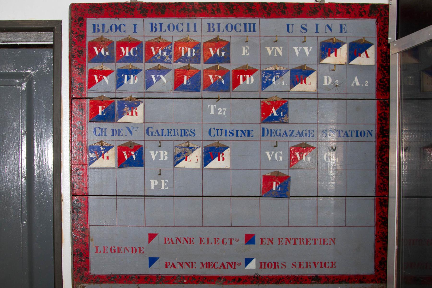Ligne Maginot - COUME VILLAGE - A29 - (Ouvrage d'infanterie) - Tableau de service de l'usine
Musée de Fermont - Michel Teiten