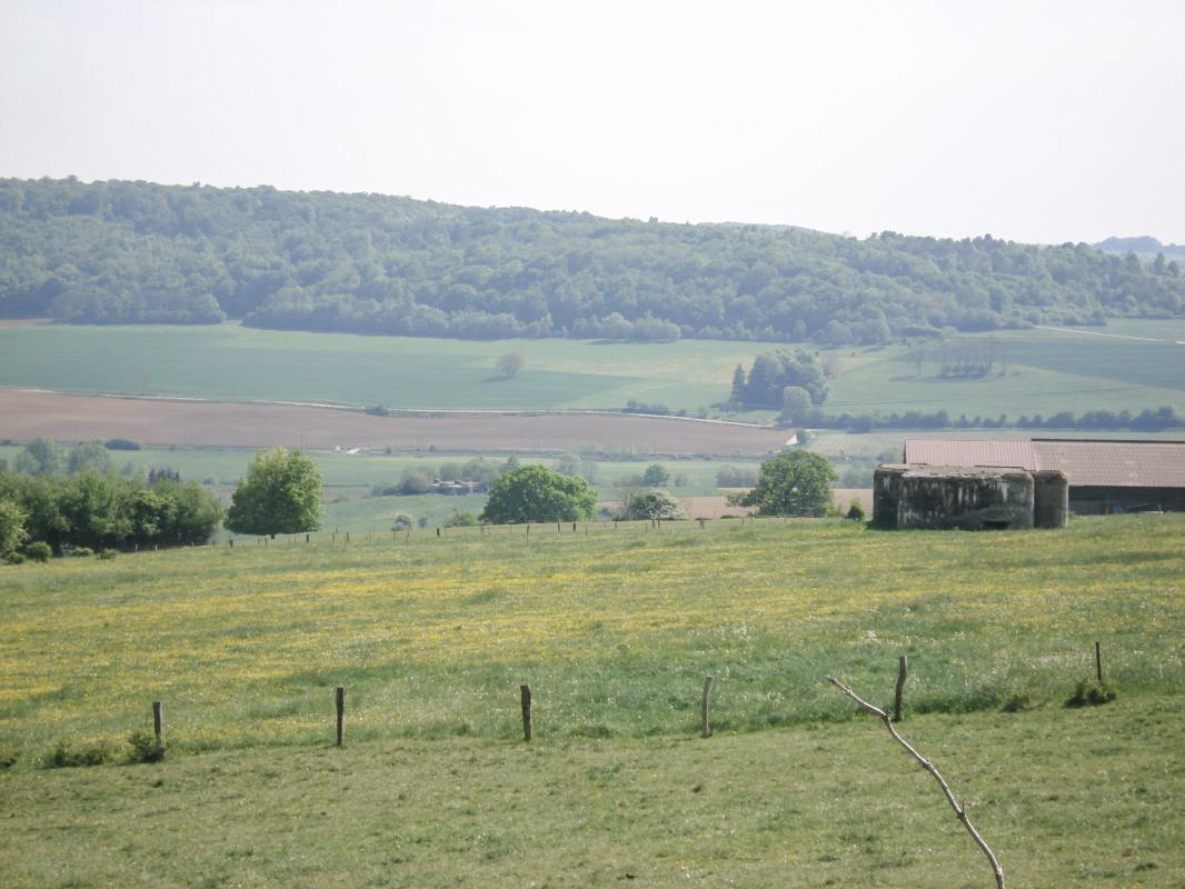 Ligne Maginot - FRESNOIS - (Casemate d'infanterie - Double) - Vers le sud, My12 avec la casemate de St Antoine à l'arrière plan - R Tucker
