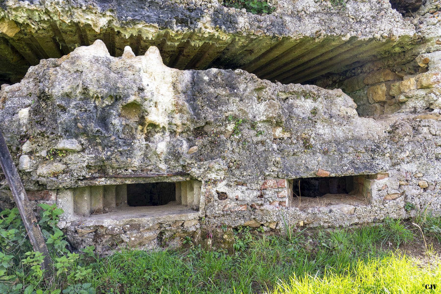 Ligne Maginot - VILLY 2 - MAISON BEAUJET - (Blockhaus pour arme infanterie) - Les créneaux vers la casemate de la Croix Morel - Lia VERMEULEN