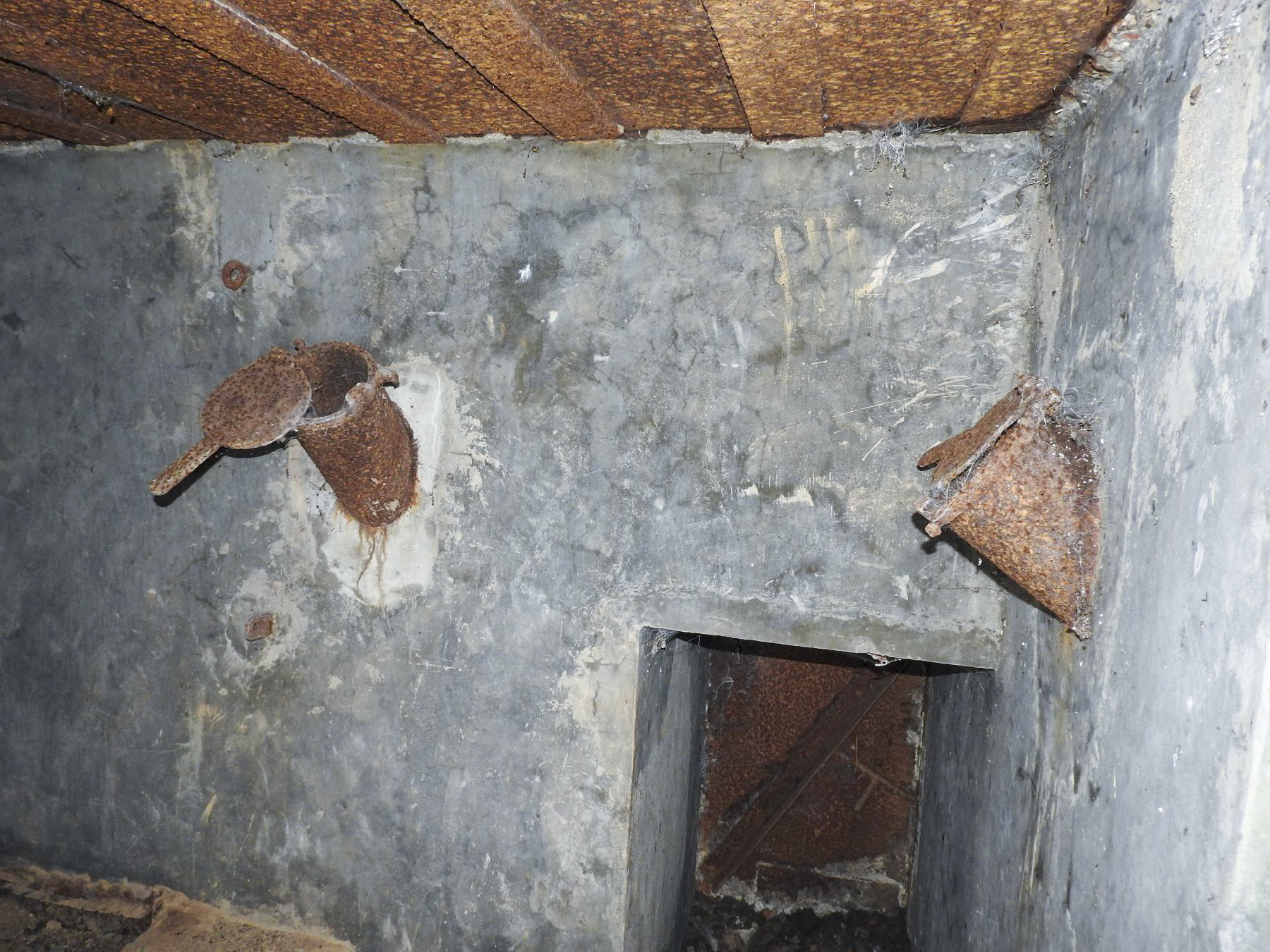 Ligne Maginot - CB164 - THEILBUSCH - (Blockhaus pour canon) - L'entrée latérale remblayée à l'extérieur et deux goulottes à grenades. - STENGER Mathieu