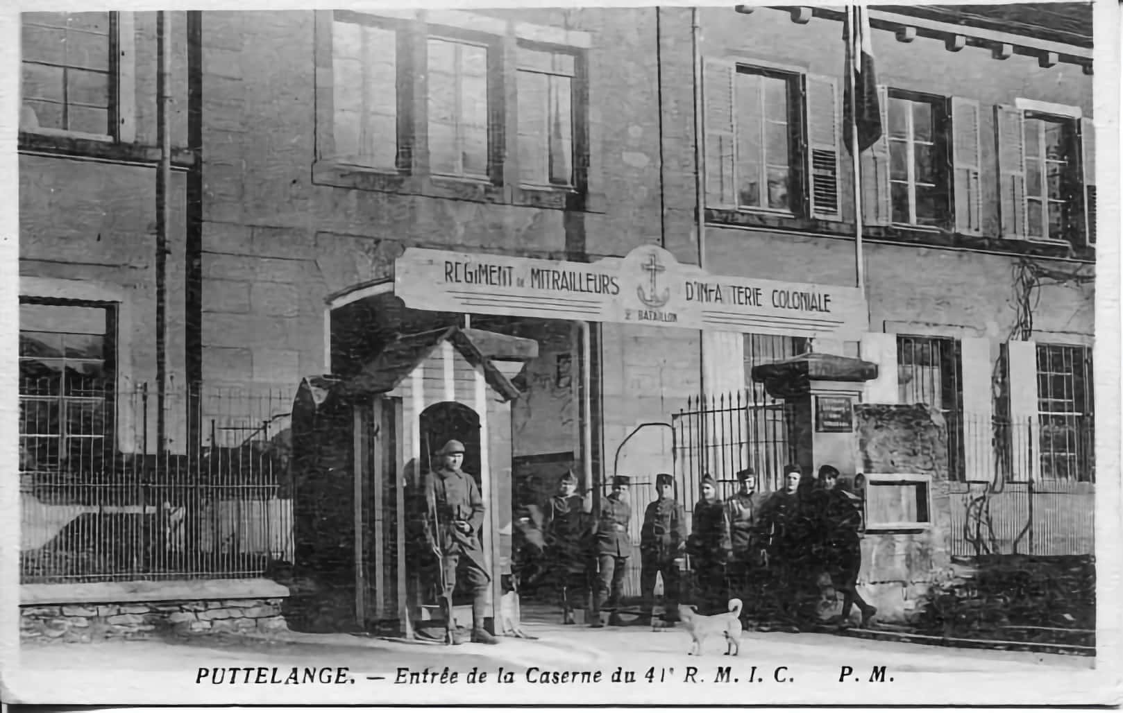 Ligne Maginot - PUTTELANGE - (Camp de sureté) - Entrée de la caserne du 41° RMIC (ancienne caserne) - Carte Papeteries du Madon 