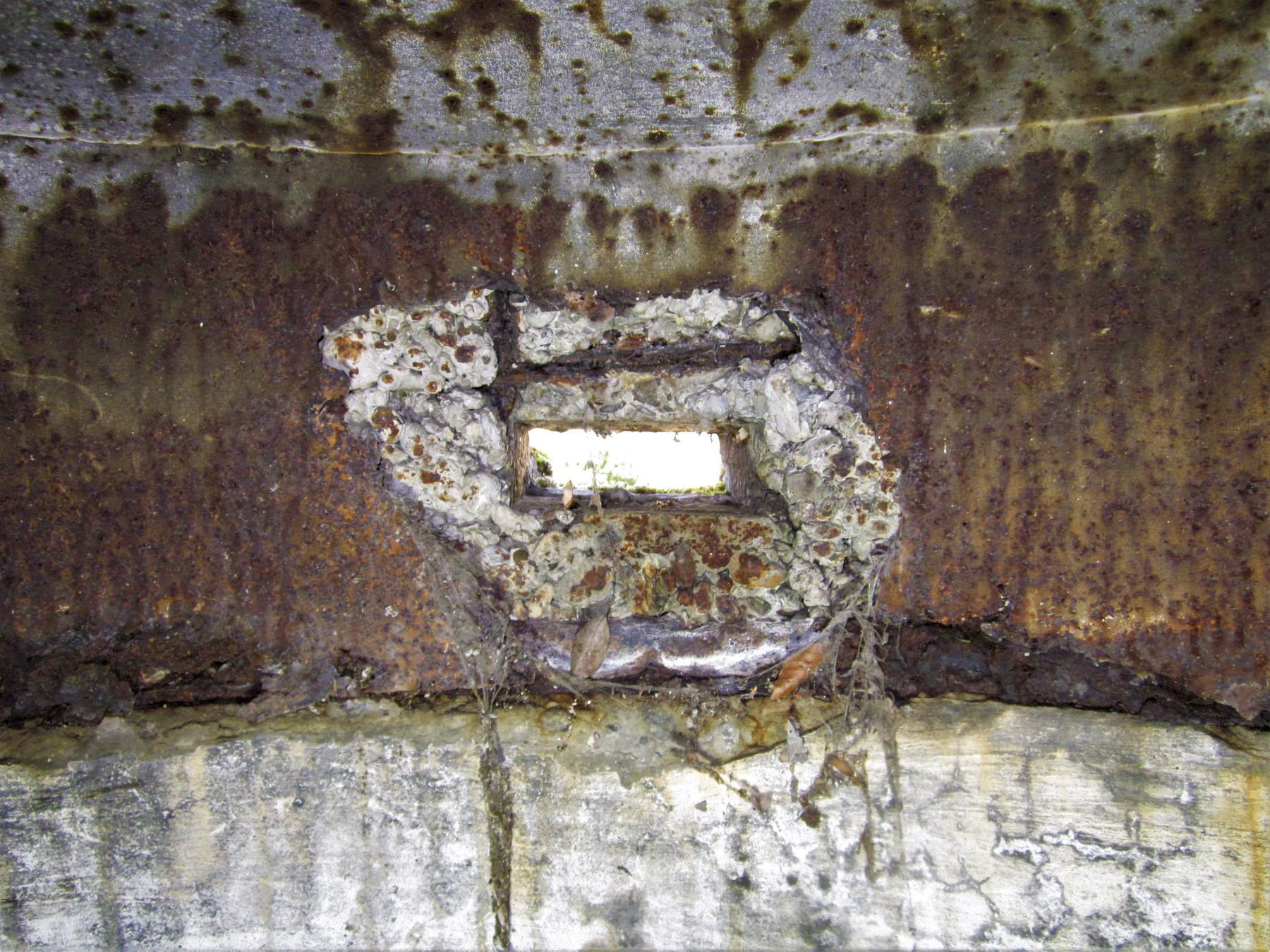Ligne Maginot - B22 - ECLUSE 66 SUD - (Blockhaus pour arme infanterie) - Créneau aménagé à l'arrière de la coupole - G.Fuchs