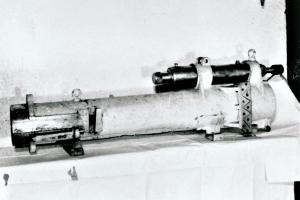 Ligne Maginot - Canon-obusier de 75 mm modèle 1932 sous casemate (75 32) - Ouvrage de Fermont bloc 4
Support du tube avec le frein de bouche
