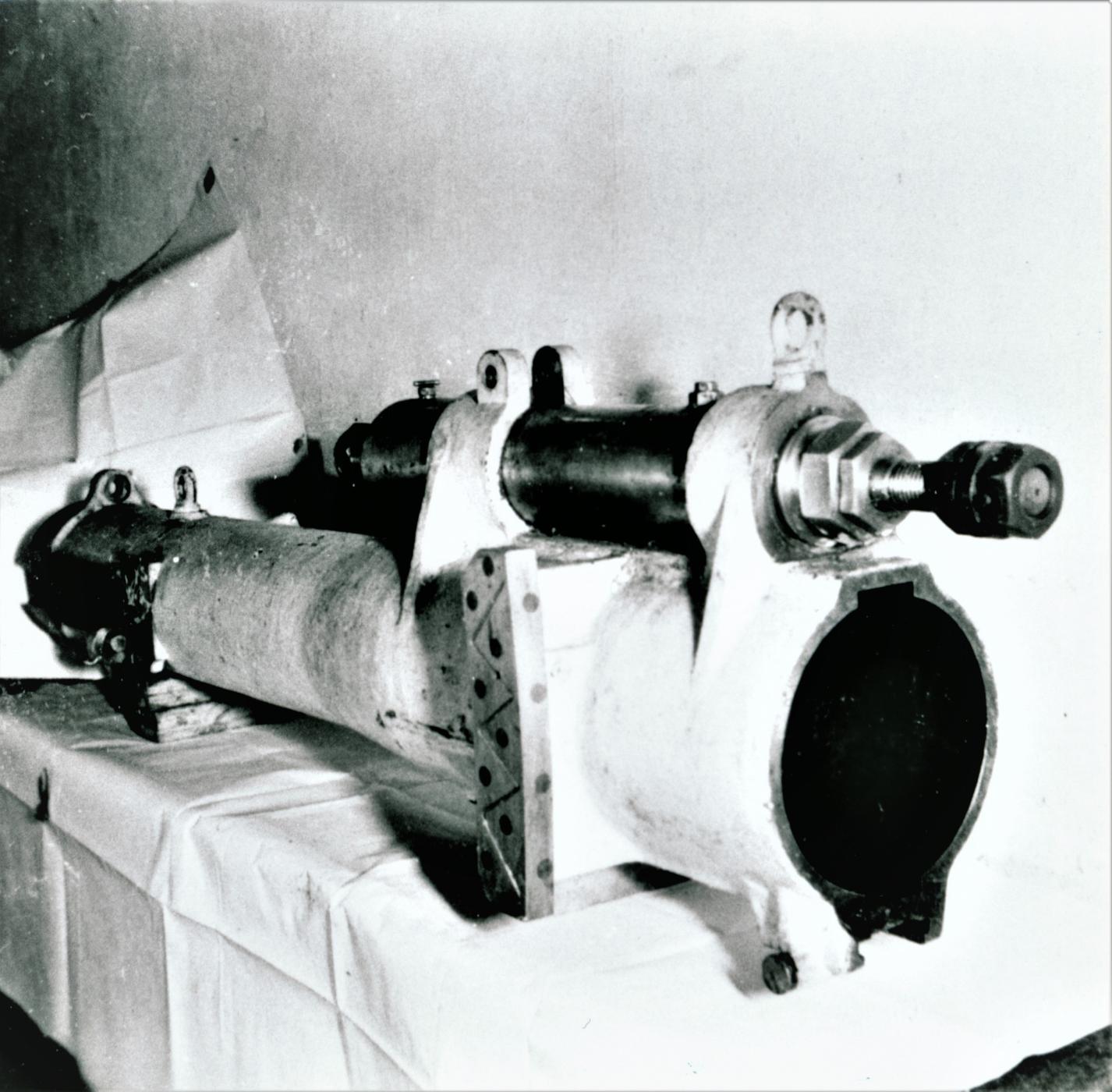 Ligne Maginot - Canon-obusier de 75 mm modèle 1932 sous casemate (75 32) - Ouvrage de Fermont bloc 4
Support du tube avec le frein de bouche