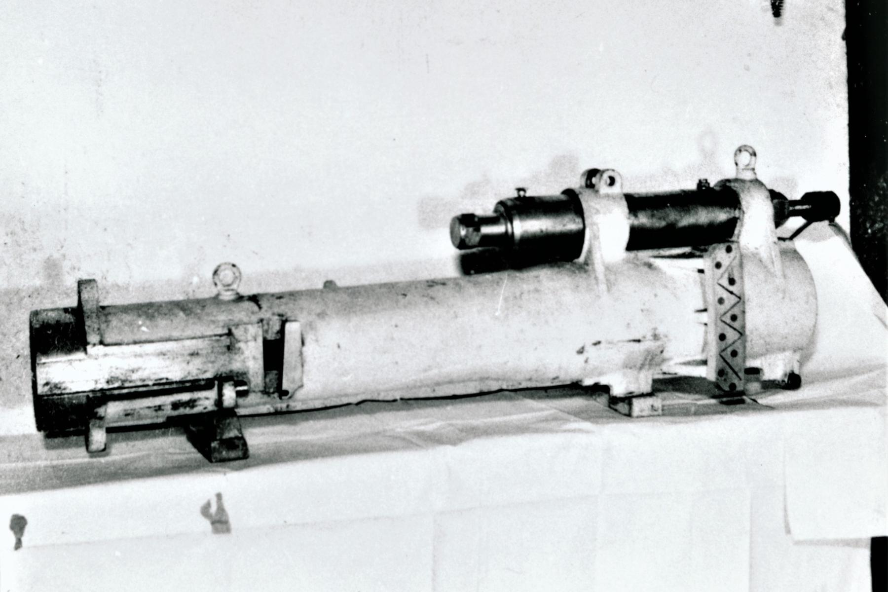 Ligne Maginot - Canon-obusier de 75 mm modèle 1932 sous casemate (75 32) - Ouvrage de Fermont bloc 4
Support du tube avec le frein de bouche