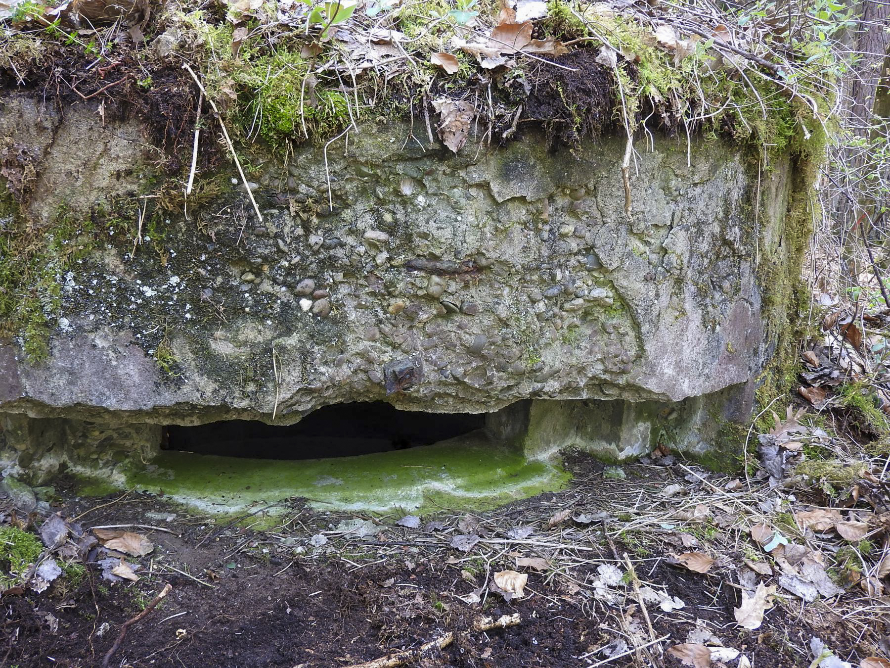 Ligne Maginot - RENDEZ VOUS DE CHASSE 2 - (Blockhaus pour arme infanterie) - Des traces de tir au niveau de l'embrasure. - STENGER Mathieu