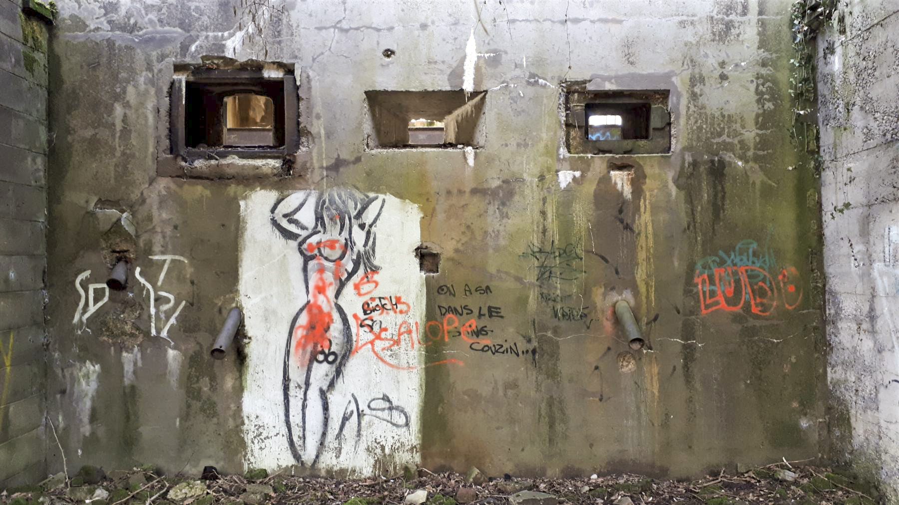 Ligne Maginot - SUNDHOUSE - (Stand de tir) - Créneaux de la casemate d'exercice - G.Fuchs