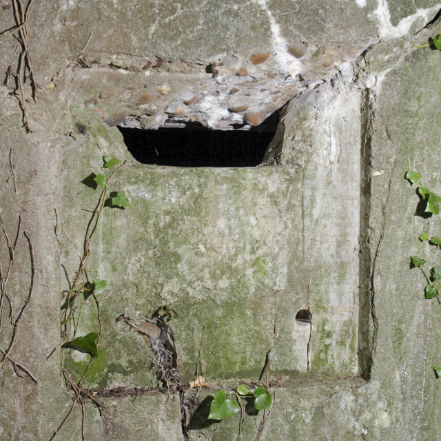 Ligne Maginot - FIXEM (POSTE AVANCé GRM) - (Poste GRM - Maison Forte) - Vue détaillée d'un des créneaux. On distingue des traces de cuirassement potentiel. - www.arnaultjl-photo.com