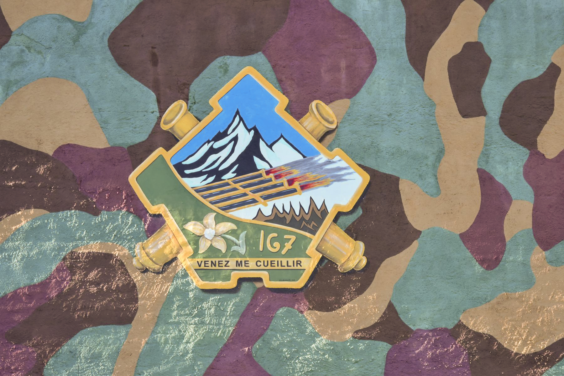 Ligne Maginot - RIMPLAS (RS) - (Ouvrage d'artillerie) - Insigne du 167e RAP sur le nouveau camouflage - jean FERAUD