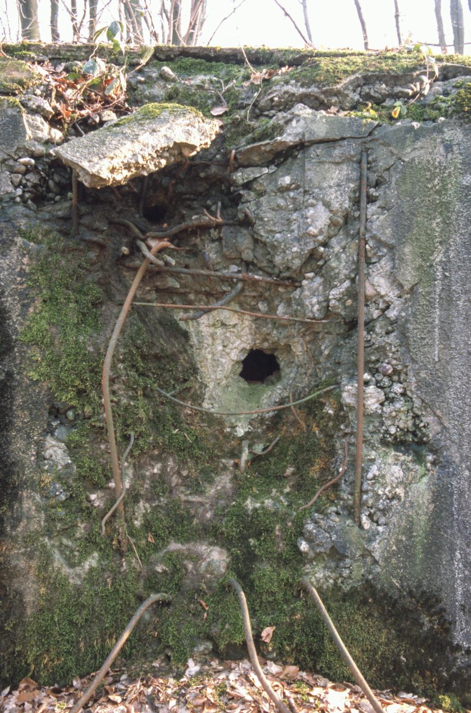 Ligne Maginot - C10B - KALMERICH 5 - (Blockhaus pour canon) - Le mur percé - MANSUY Michel