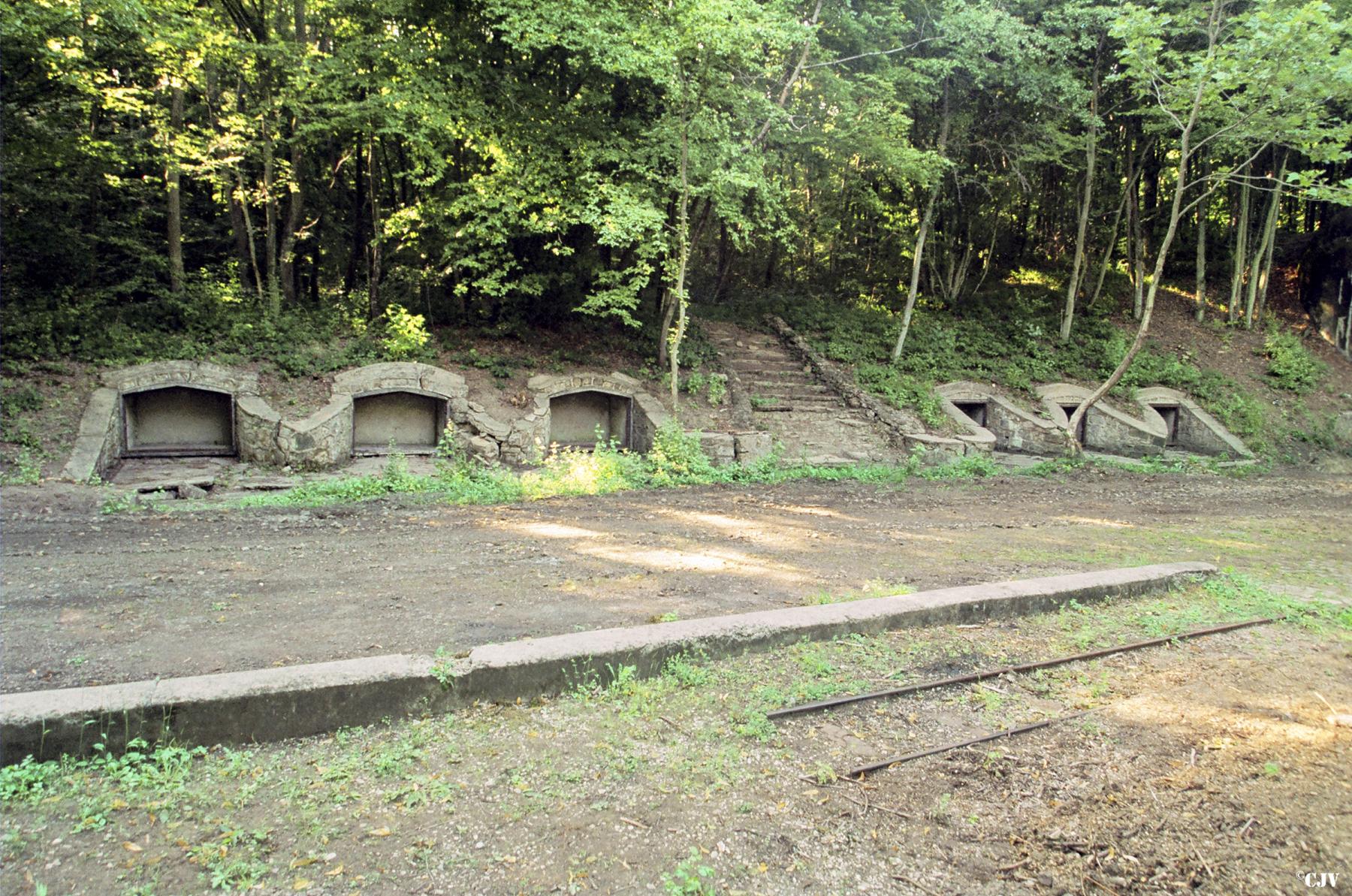 Ligne Maginot - KOBENBUSCH  - A13 - (Ouvrage d'artillerie) - Les niches pour le stockage des mines et des barbelés sur le parvis de l'entrée munitions - Lia VERMEULEN