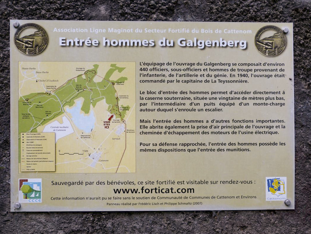 Ligne Maginot - GALGENBERG - A15 - (Ouvrage d'artillerie) -   Panneau explicatif sur l'entrée des hommes - Frédéric Balland