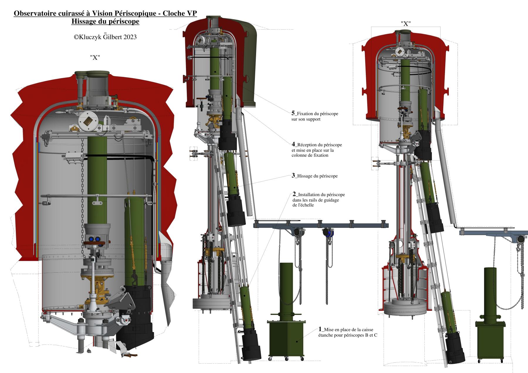 Ligne Maginot - Cloche à Vision Périscopique (VP) - Vue 3D de la cloche VP