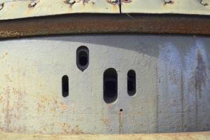 Ligne Maginot - SENTZICH - A16 - (Ouvrage d'infanterie) - Les embrasures de la tourelle de mitrailleuses.