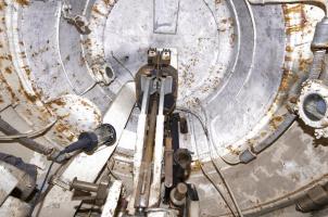 Ligne Maginot - SENTZICH - A16 - (Ouvrage d'infanterie) - Tourelle mitrailleuse
Etage supérieur
Vue par la trappe d'accès de la chambre de tir