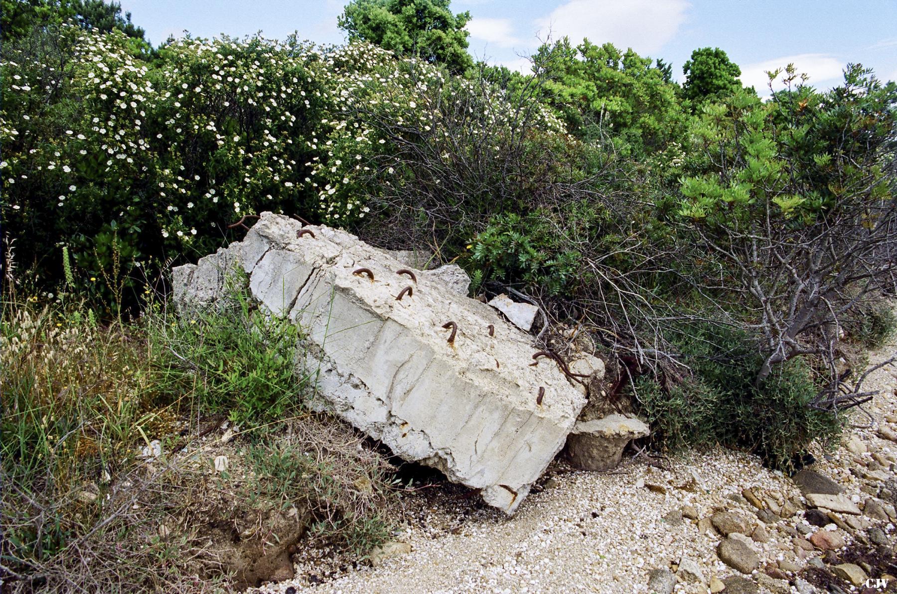 Ligne Maginot - GEORGES VILLE - (Casemate d'infanterie - Double) - Un bloc du béton en bordure du rivage - Lia VERMEULEN