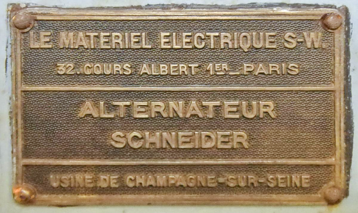 Ligne Maginot - SENTZICH - A16 - (Ouvrage d'infanterie) - Plaque de l'alternateur - S.W. Schneider-Westinghouse. - D.Froehly