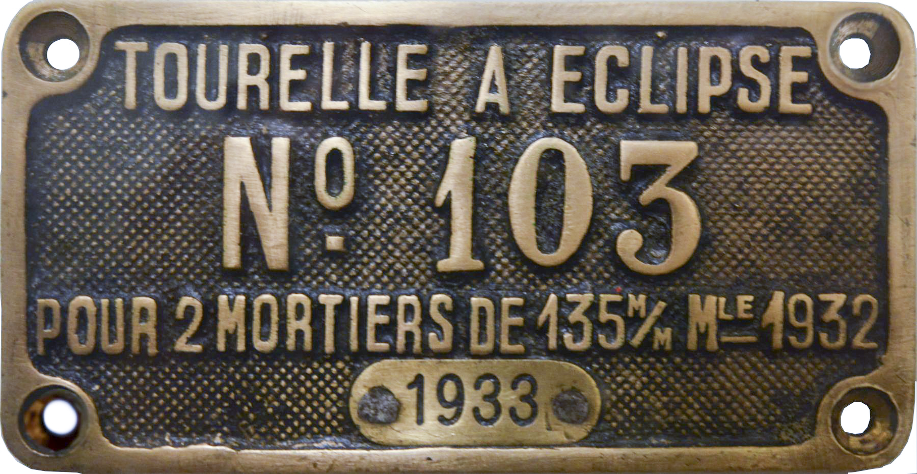 Ligne Maginot - Ouvrage d'artillerie de METRICH - Ouvrage de Métrich
Bloc 11
Plaque du constructeur de la tourelle de 135 mm