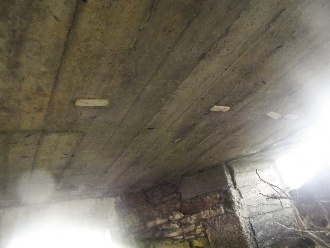 Ligne Maginot - MM272 - LE RATENTOUT OUEST - (Casemate d'artillerie) - Vue sur la dalle de plafond et les restes du coffrage . - David HARMAND